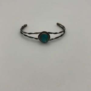 Vintage Turquoise Bracelet Sterling Silver (Tested) No Stamps
